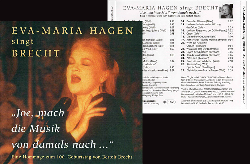 Eva-Maria Hagen singt Brecht: Cover Art, Booklet, Traycard